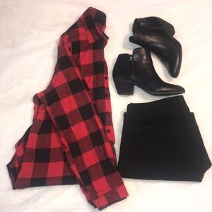 Red and black buffalo check Tunic